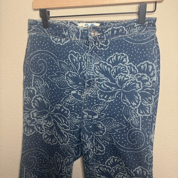 We The Free Free‎ People Youthquake Floral Printed Cropped Flare Jeans Size 29 - Picture 3 of 8